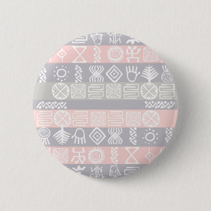 Etnische Afrikaanse Boho Design Ronde Button 5,7 Cm
