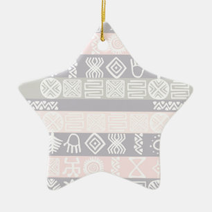Etnische Afrikaanse Boho Design Star-Ornament Keramisch Ornament
