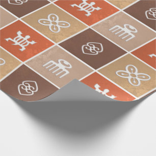 Etnische Afrikaanse geometrische adinkra Cadeaupapier