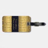 Etnische Afrikaanse gouden patronen met Adinkra si Bagagelabel (Achterkant horizontaal)