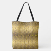 Etnische Afrikaanse gouden patronen met Adinkra si Tote Bag (Achterkant)