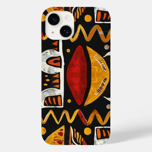 Etnische Afrikaanse iPhone Case voor 14 iPhone (Achterkant)