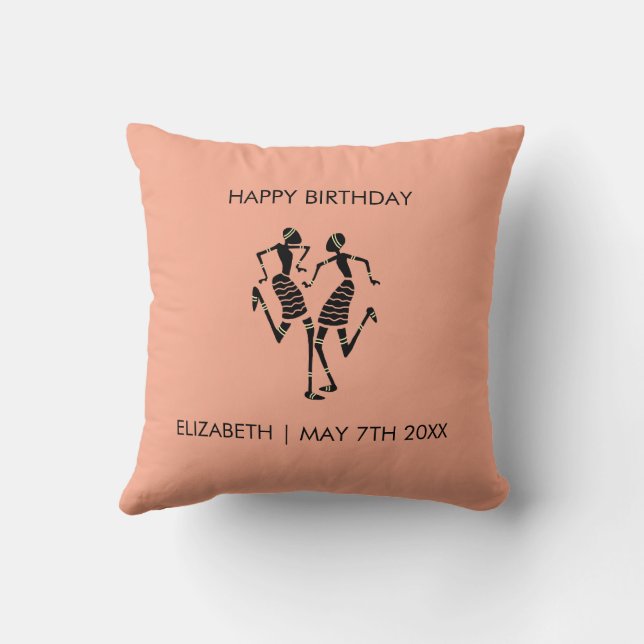 Etnische, Afrikaanse kunst, carnavalsdans Kussen (Achterkant)