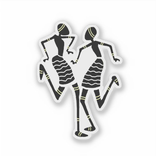 Etnische, Afrikaanse kunst, Geweldige carnavalsdan Sticker (Voorkant)