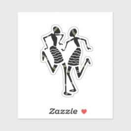 Etnische, Afrikaanse kunst, Geweldige carnavalsdan Sticker