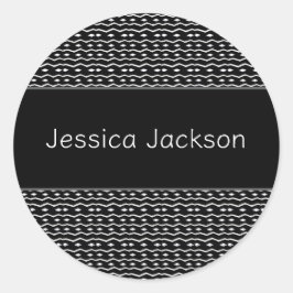 Etnische Afrikaanse kunst, zwart-wit patroon Ronde Sticker