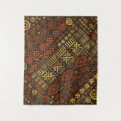 Etnische Afrikaanse patronen - browsen en golds #5 Wandkleed (Voorkant)