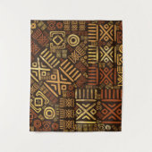 Etnische Afrikaanse patronen - browsen en golds #6 Wandkleed (Voorkant)