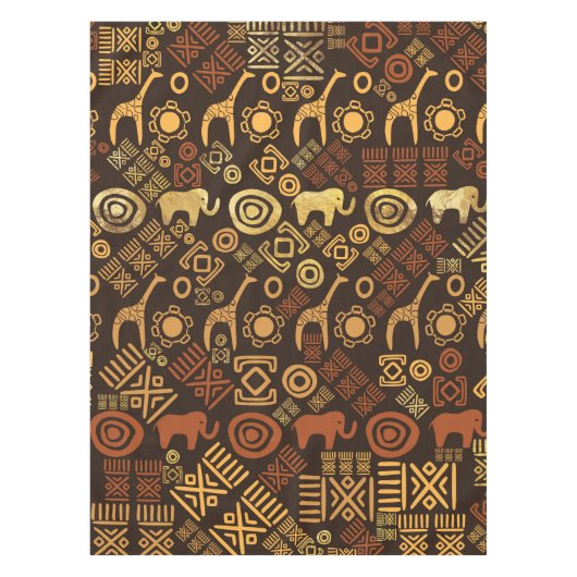 Etnische Afrikaanse patronen - browsen en golds #7 Tafelkleed (Voorkant)