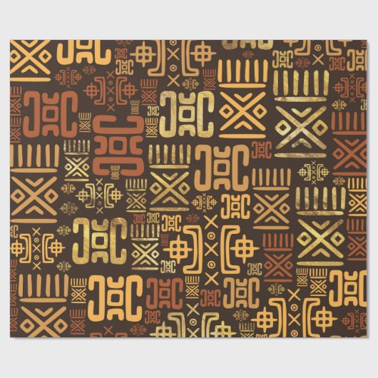 Etnische Afrikaanse patronen - browsen en golds #8 Cadeaupapier (Vlak)