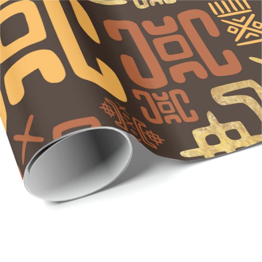 Etnische Afrikaanse patronen - browsen en golds #8 Cadeaupapier (Rol Hoek)