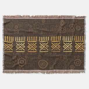 Etnische Afrikaanse patronen - browsers en golds # Deken