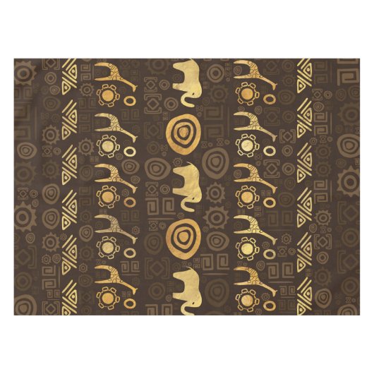 Etnische Afrikaanse patronen - browsers en golds # Tafelkleed (Voorkant (Horizontaal))