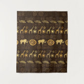 Etnische Afrikaanse patronen - browsers en golds # Wandkleed (Voorkant)