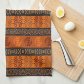 Etnische Afrikaanse patronen met Adinkra simbols Theedoek (Quarter Fold)