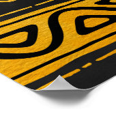 Etnische Afrikaanse patroongeel en zwart Poster (Hoek)