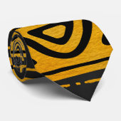 Etnische Afrikaanse patroongeel en zwart Stropdas (Opgerold)