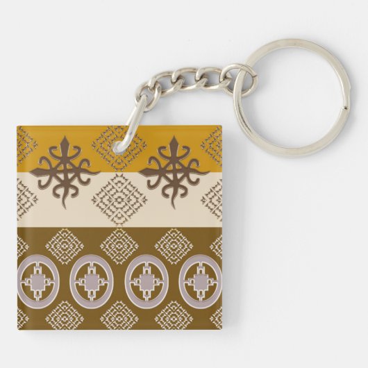 Etnische afrikaanse stammenpatronen. Adinkra. Mono Sleutelhanger (Achterkant)