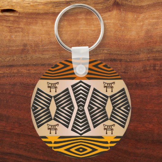 etnische afrikaanse stammenpatronen sleutelhanger (Voorkant)