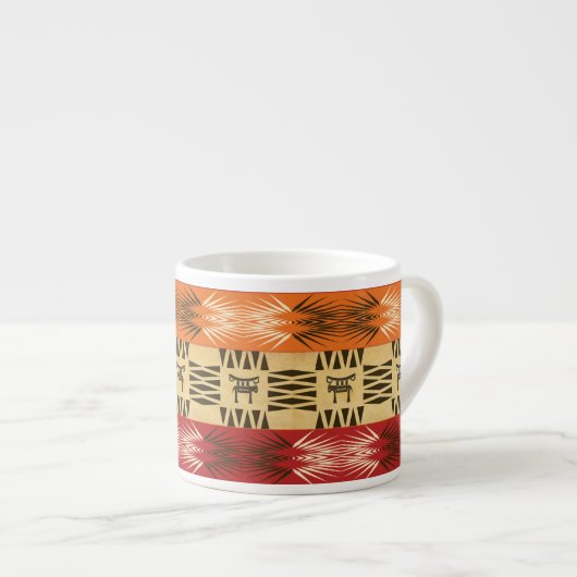 Etnische afrikaanse stammenstrips. espresso kop (Voorkant rechts)