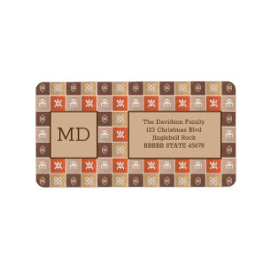 Etnische Afrikaanse stijl Geometrische Adinkra Sim Etiket