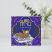 Etnische Afro-Amerikaanse Prince Baby Shower Kaart (Staand voorkant)