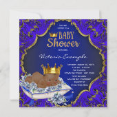 Etnische Afro-Amerikaanse Prince Baby Shower Kaart (Achterkant)