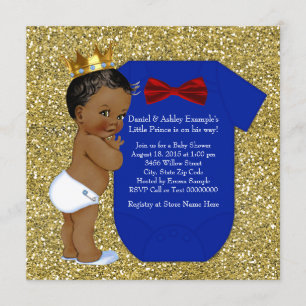 Etnische Afro-Amerikaanse Prince Baby Shower Kaart