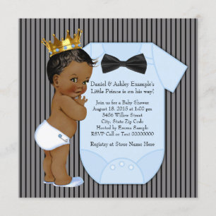 Etnische Afro-Amerikaanse Prince Baby Shower Kaart