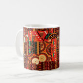 Etnische Afrocentric Kente Tribal Patroon Koffiemok (Voorkant links)