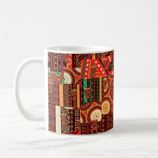 Etnische Afrocentric Kente Tribal Patroon Koffiemok (Links)