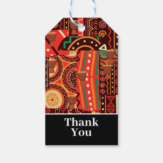Etnische afrocentric Kente Tribal Pattern Cadeaulabel (Voorkant)
