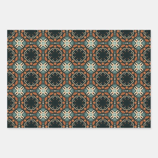 Etnische Amerikaanse Boho Art Patroon Set 2 Inpakpapier Vel (Voorkant 3)