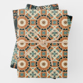 Etnische Amerikaanse Boho Art Patroon Set 2 Inpakpapier Vel (In situ)