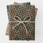 Etnische Amerikaanse Boho Art Patroon Set 6 Inpakpapier Vel (In situ)