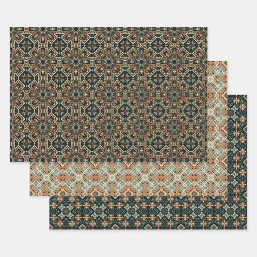 Etnische Amerikaanse Boho Art Patroon Set 6 Inpakpapier Vel (Set)