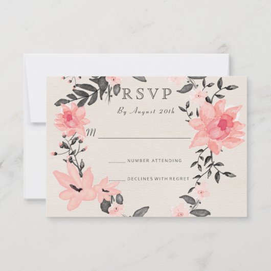 Etnische Baby Ballerina Waterverf krans RSVP (Achterkant)