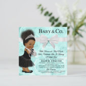 Etnische baby & Co Shower Uitnodiging Donker/Bun P (Staand voorkant)