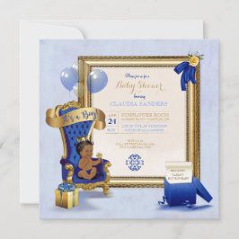 Etnische Baby Little Prince Crown Gold Royal Blue Kaart