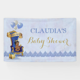 Etnische Baby Little Prince Gold Crown Royal Blue Spandoek