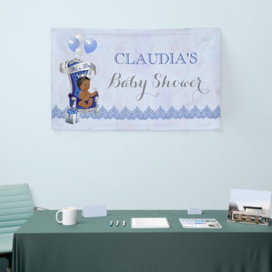 Etnische Baby Little Prince Silver Crown Royal Blu Spandoek (Beurs)