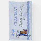 Etnische Baby Little Prince Silver Crown Royal Blu Spandoek (Verticaal)