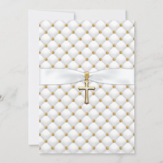 Etnische Baby Meisje Doop Doop Gouden Kruis Kaart (Achterkant)