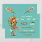 Etnische baby meisje inheemse stam hoofdtooi mocas kaart (Voorkant / Achterkant)