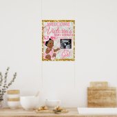 Etnische Baby Meisje Roze Foto Baby shower Welkom Poster (Keuken)