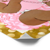 Etnische Baby Meisje Roze Foto Baby shower Welkom Poster (Hoek)