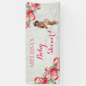 Etnische Baby Meisje Rozen Tiara Mint & Roze Spandoek (Verticaal)