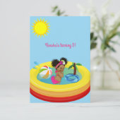 Etnische Baby Meisje Verjaardagsfeestuitnodiging Kaart (Staand voorkant)