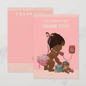 Etnische Baby op het Baby shower van de Telefoon D Bedankkaart (Voorkant / Achterkant)