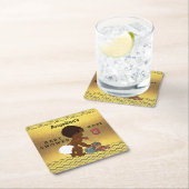  etnische Baby op telefoon Gold Chevrons Kartonnen Onderzetters (Insitu)